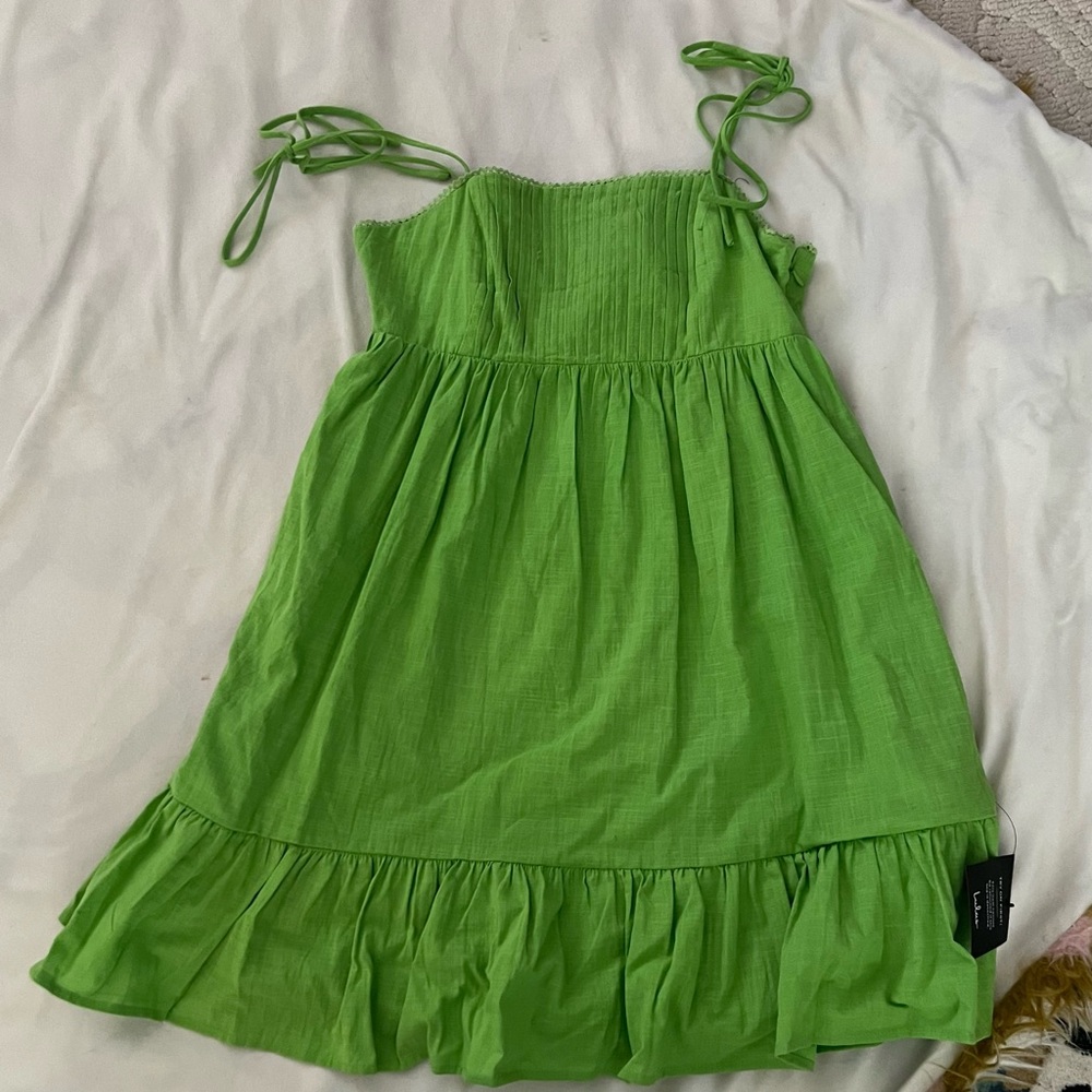 Lulu's Green Smocked Ruffled Sundress